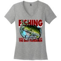 The Best Fishermen Fishing Only Club Women's V-Neck T-Shirt