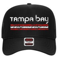 Tampa Bay Florida Retro Vintage Weathered Throwback High Crown Mesh Back Trucker Hat