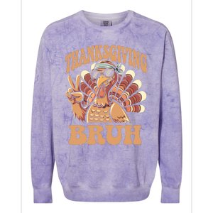 Thanksgiving Bruh Funny Turkey Fall Boy Colorblast Crewneck Sweatshirt