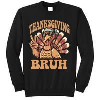 Thanksgiving Bruh Funny Turkey Fall Boy Tall Sweatshirt