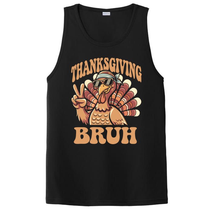 Thanksgiving Bruh Funny Turkey Fall Boy PosiCharge Competitor Tank