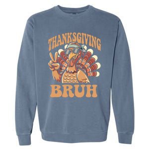 Thanksgiving Bruh Funny Turkey Fall Boy Garment-Dyed Sweatshirt