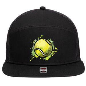 Tennis Ball For Sports And Tennis Lover For Christmas 7 Panel Mesh Trucker Snapback Hat