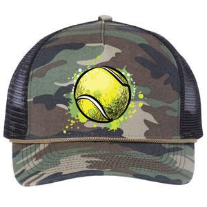 Tennis Ball For Sports And Tennis Lover For Christmas Retro Rope Trucker Hat Cap