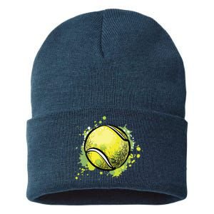 Tennis Ball For Sports And Tennis Lover For Christmas Sustainable Knit Beanie