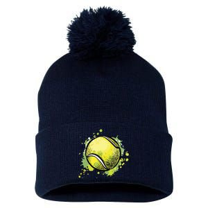 Tennis Ball For Sports And Tennis Lover For Christmas Pom Pom 12in Knit Beanie