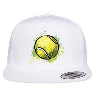 Tennis Ball For Sports And Tennis Lover For Christmas Flat Bill Trucker Hat