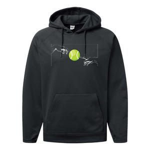 Tennis Ball For Tennis Player Tennis Player To Tennis Performance Fleece Hoodie