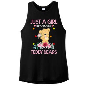 Teddy Bear For Women Just A Who Loves Teddy Ladies PosiCharge Tri-Blend Wicking Tank