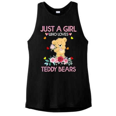 Teddy Bear For Women Just A Who Loves Teddy Ladies PosiCharge Tri-Blend Wicking Tank