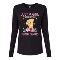 Teddy Bear For Women Just A Who Loves Teddy Womens Cotton Relaxed Long Sleeve T-Shirt