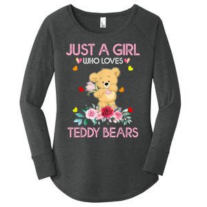 Teddy Bear For Women Just A Who Loves Teddy Women's Perfect Tri Tunic Long Sleeve Shirt