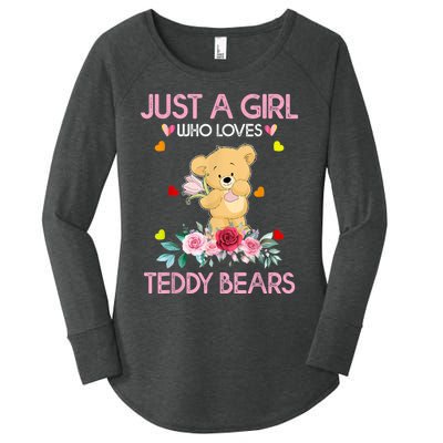 Teddy Bear For Women Just A Who Loves Teddy Women's Perfect Tri Tunic Long Sleeve Shirt