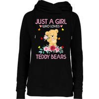 Teddy Bear For Women Just A Who Loves Teddy Womens Funnel Neck Pullover Hood