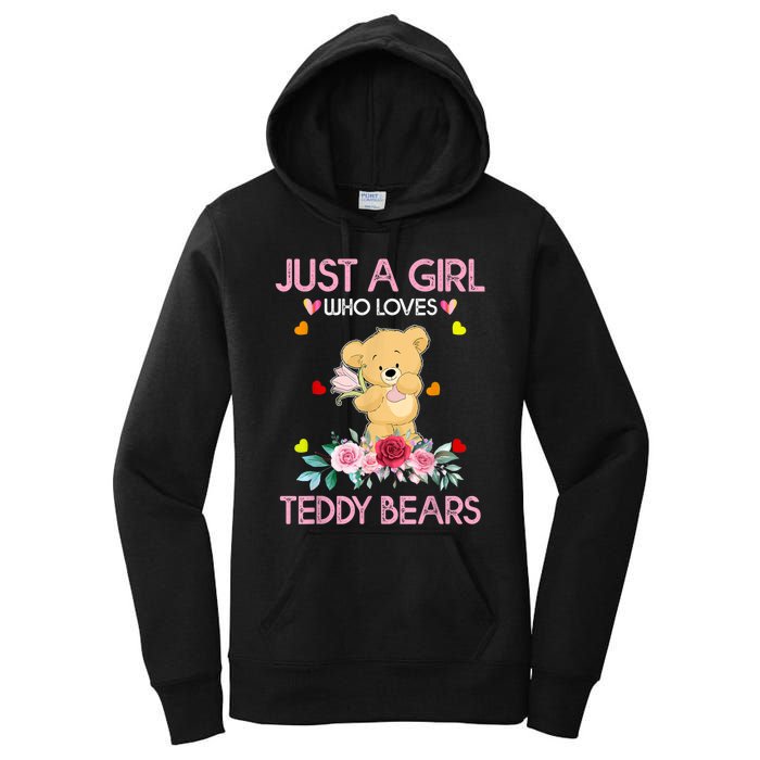 Teddy Bear For Women Just A Who Loves Teddy Women's Pullover Hoodie