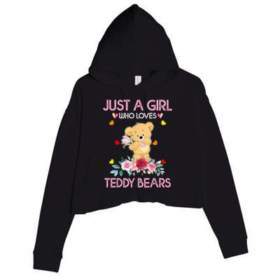 Teddy Bear For Women Just A Who Loves Teddy Crop Fleece Hoodie