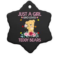 Teddy Bear For Women Just A Who Loves Teddy Ceramic Star Ornament