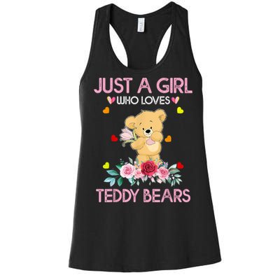 Teddy Bear For Women Just A Who Loves Teddy Women's Racerback Tank