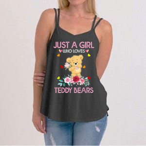 Teddy Bear For Women Just A Who Loves Teddy Women's Strappy Tank