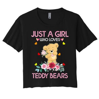 Teddy Bear For Women Just A Who Loves Teddy Women's Crop Top Tee