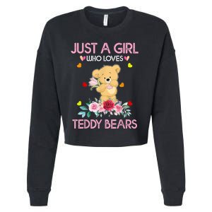 Teddy Bear For Women Just A Who Loves Teddy Cropped Pullover Crew