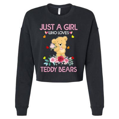 Teddy Bear For Women Just A Who Loves Teddy Cropped Pullover Crew