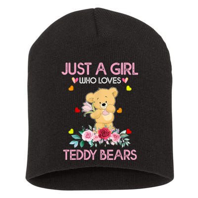 Teddy Bear For Women Just A Who Loves Teddy Short Acrylic Beanie