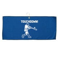 Touchdown Baseball funny saying sarcastic novelty Large Microfiber Waffle Golf Towel