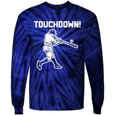 Touchdown Baseball funny saying sarcastic novelty Tie-Dye Long Sleeve Shirt