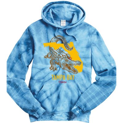 Tampa Bay Florida Fl Aligator Vacation Surf Sunset Tie Dye Hoodie