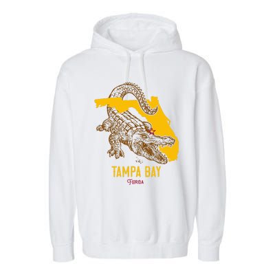 Tampa Bay Florida Fl Aligator Vacation Surf Sunset Garment-Dyed Fleece Hoodie