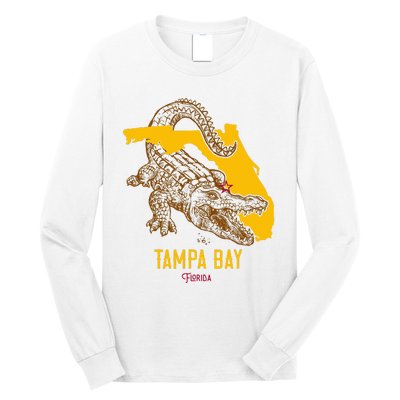 Tampa Bay Florida Fl Aligator Vacation Surf Sunset Long Sleeve Shirt