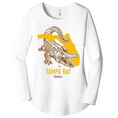 Tampa Bay Florida Fl Aligator Vacation Surf Sunset Women's Perfect Tri Tunic Long Sleeve Shirt