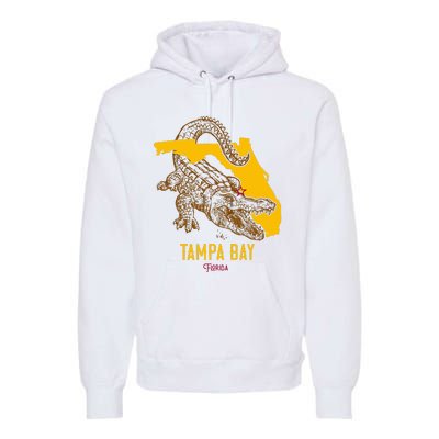 Tampa Bay Florida Fl Aligator Vacation Surf Sunset Premium Hoodie