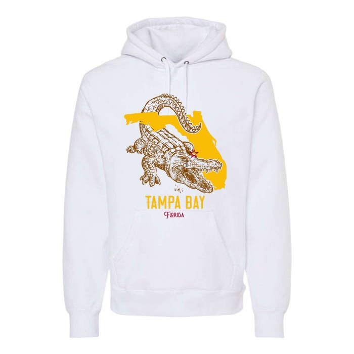 Tampa Bay Florida Fl Aligator Vacation Surf Sunset Premium Hoodie