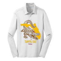 Tampa Bay Florida Fl Aligator Vacation Surf Sunset Silk Touch Performance Long Sleeve Polo