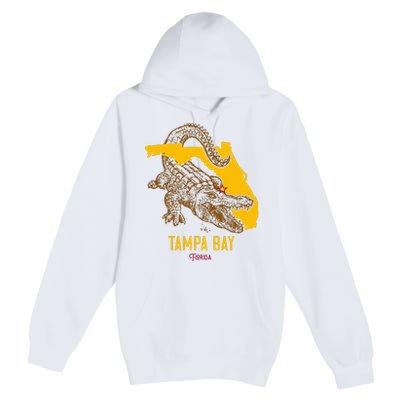 Tampa Bay Florida Fl Aligator Vacation Surf Sunset Premium Pullover Hoodie