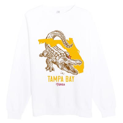 Tampa Bay Florida Fl Aligator Vacation Surf Sunset Premium Crewneck Sweatshirt