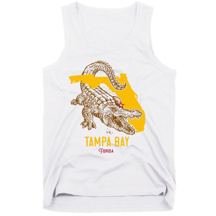 Tampa Bay Florida Fl Aligator Vacation Surf Sunset Tank Top