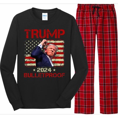 Trump Bulletproof Funny Donald Trump 2024 Long Sleeve Pajama Set