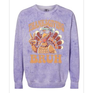 Thanksgiving Bruh Funny Turkey Fall Colorblast Crewneck Sweatshirt