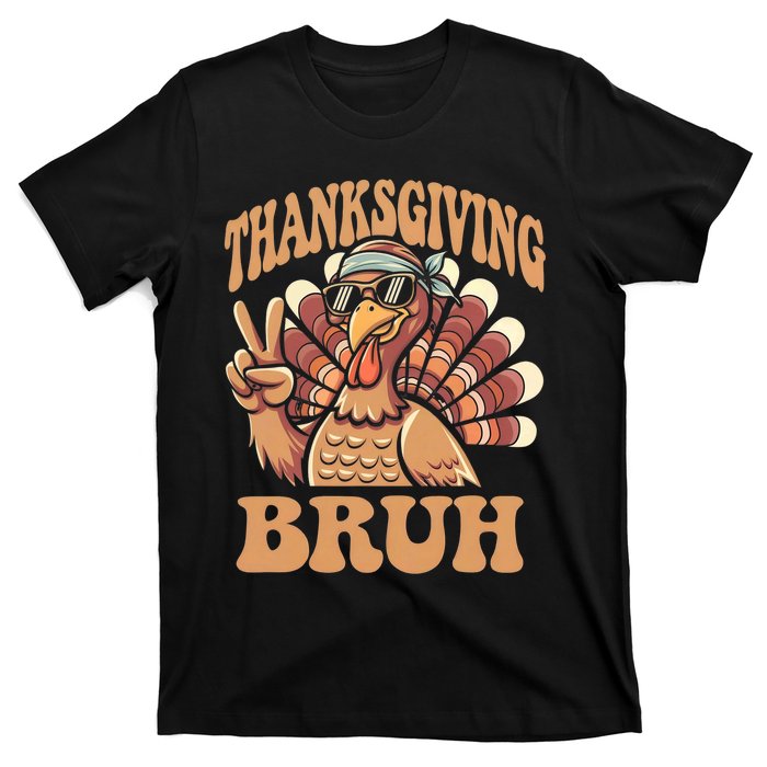 Thanksgiving Bruh Funny Turkey Fall T-Shirt