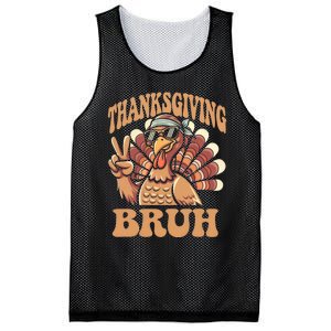 Thanksgiving Bruh Funny Turkey Fall Mesh Reversible Basketball Jersey Tank