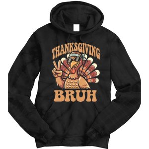 Thanksgiving Bruh Funny Turkey Fall Tie Dye Hoodie