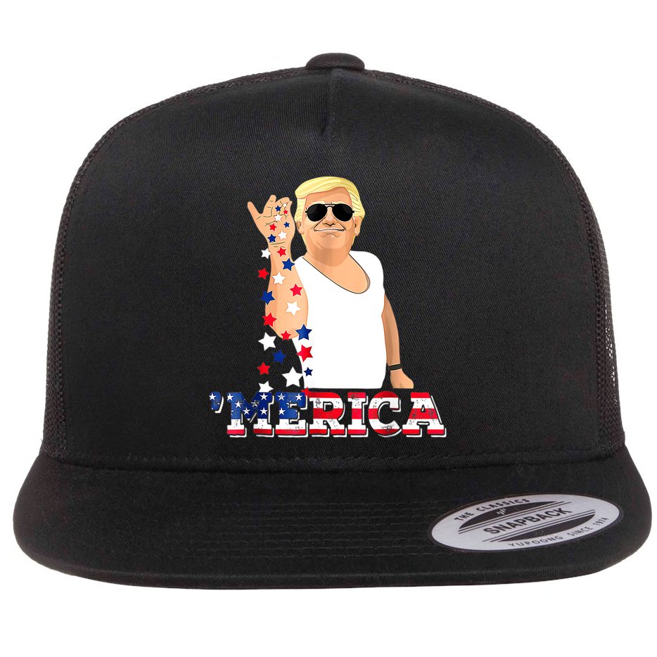 Trump Bae Funny 4th Of July Trump Salt Freedom Flat Bill Trucker Hat