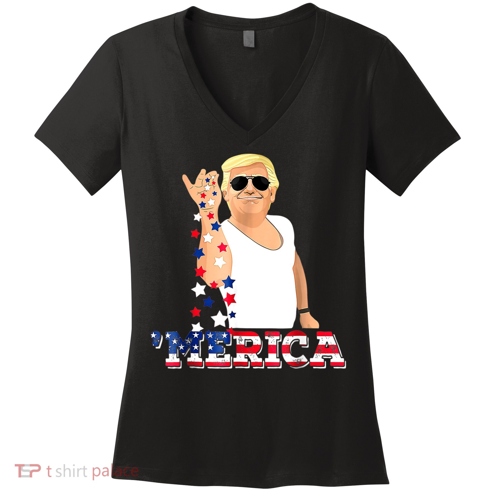 Trump Bae Funny 4th Of July Trump Salt Freedom Women's V-Neck T-Shirt