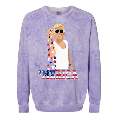 Trump Bae Funny 4th Of July Trump Salt Freedom Colorblast Crewneck Sweatshirt