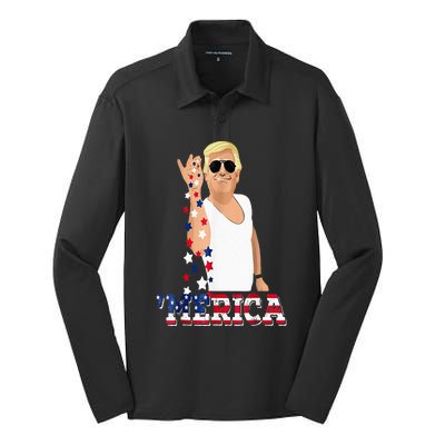 Trump Bae Funny 4th Of July Trump Salt Freedom Silk Touch Performance Long Sleeve Polo