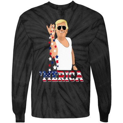 Trump Bae Funny 4th Of July Trump Salt Freedom Tie-Dye Long Sleeve Shirt