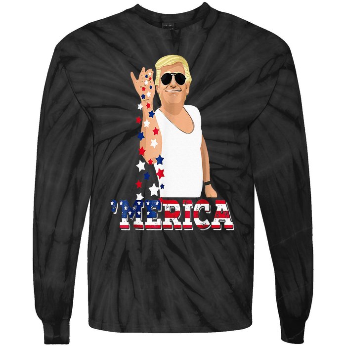 Trump Bae Funny 4th Of July Trump Salt Freedom Tie-Dye Long Sleeve Shirt